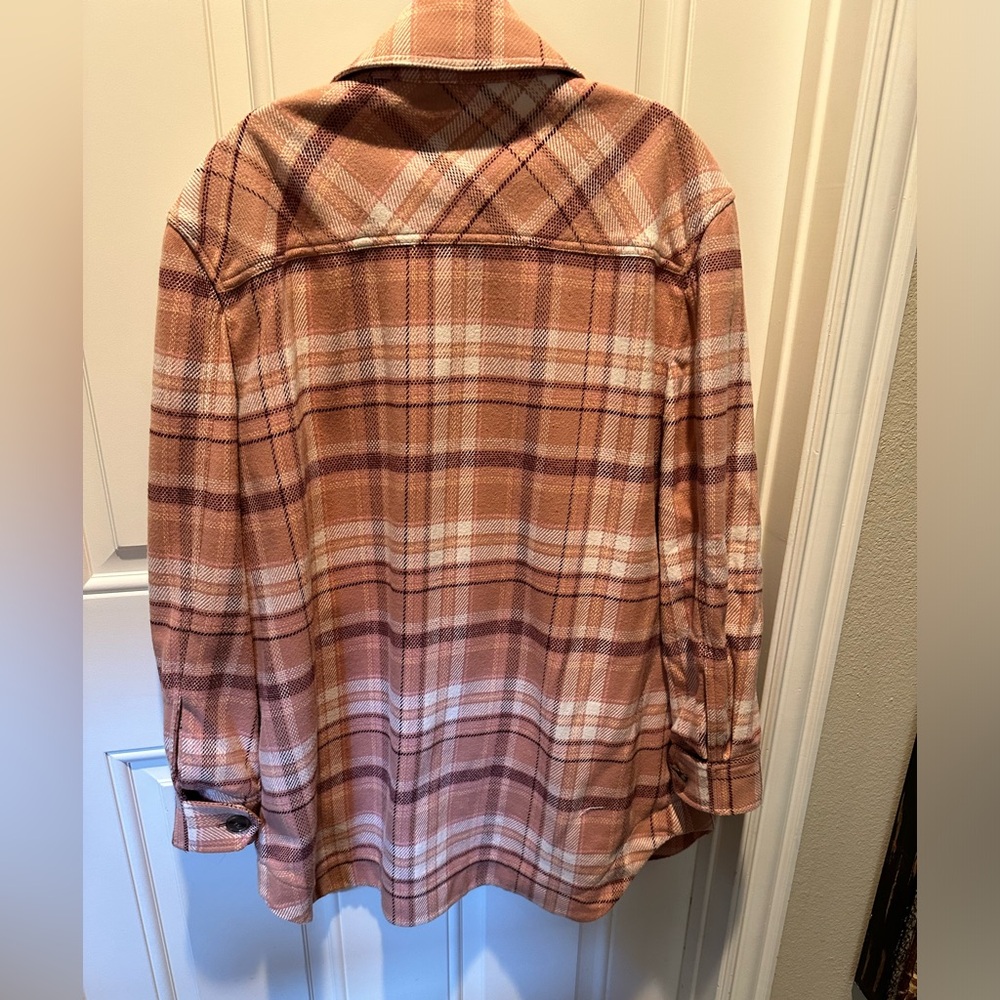 Ann Taylor LOFT Swing Plaid Shirt Jacket
